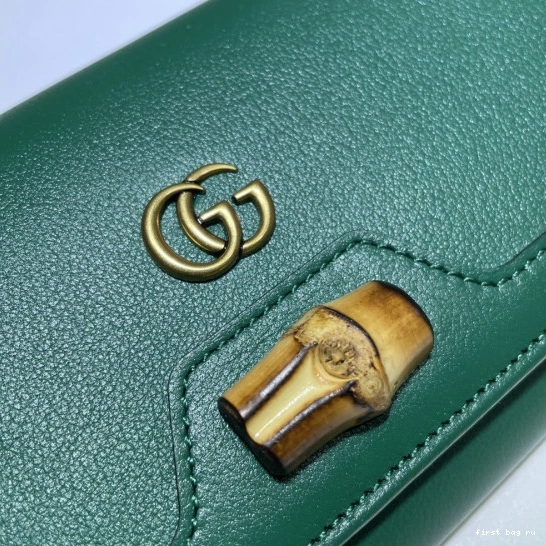 First bag ru bamboo Diana with Gucci chain wallet 0711